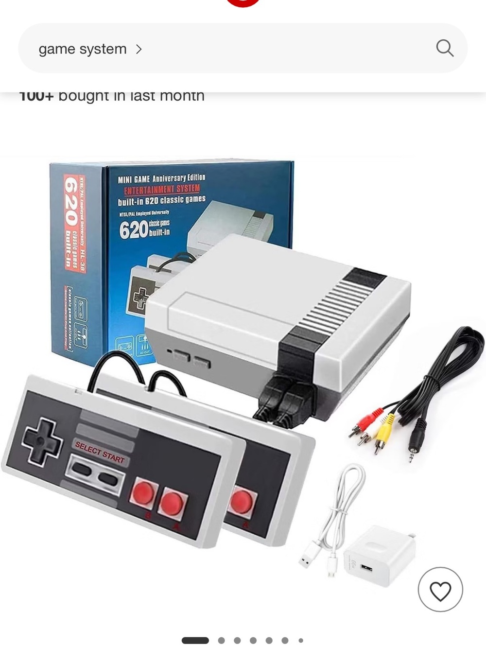 Mini Game Anniversary Edition, 620 Built-In Classic Games Console 620